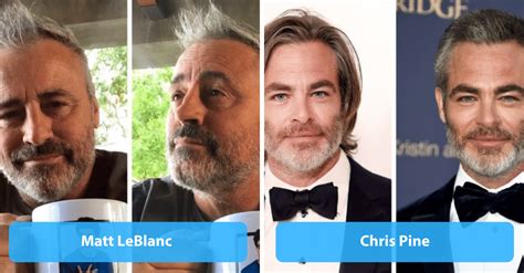 Koláž mužských celebrít s platinovými vlasmi