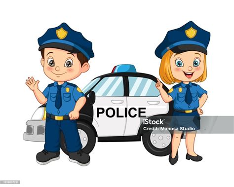 Ilustrácia policajta v uniforme