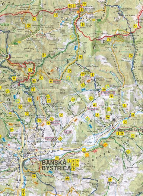 Mapa turistických trás v okolí Skalice