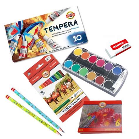 Obrázky s rôznymi farbami školských potrieb