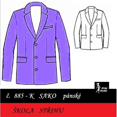 Schéma jednotlivých dielov strihu saka