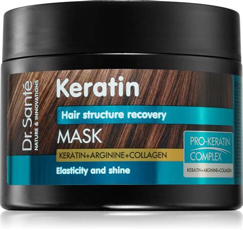 Zloženie produktov Dr. Santé Keratin: keratín, arginín, kolagén