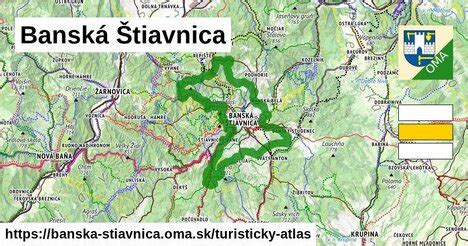Mapa Banskej Štiavnice s vyznačenými službami