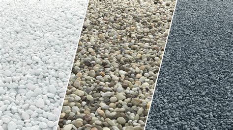 Rôzne druhy dekoračného štrku a kamienkov