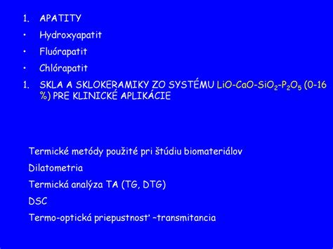 Aplikácie bioaktívneho skla