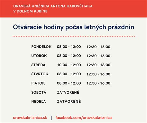 Rozpis otváracích hodín kaderníctva