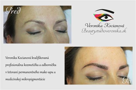 Ukážka prirodzene vyzerajúceho permanentného make-upu obočia