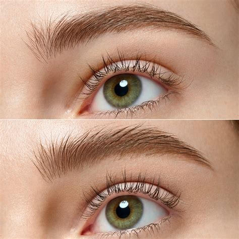 Pred a po použití gélu na obočie essence