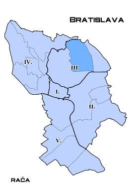 Mapa mestskej časti Rača v Bratislave