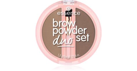 Ukážka rôznych odtieňov essence Brow Powder Duo