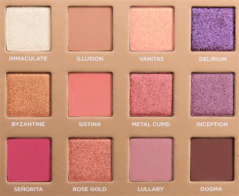 Swatche tieňov z paletky Nabla Dreamy Eyeshadow Palette na dennom svetle