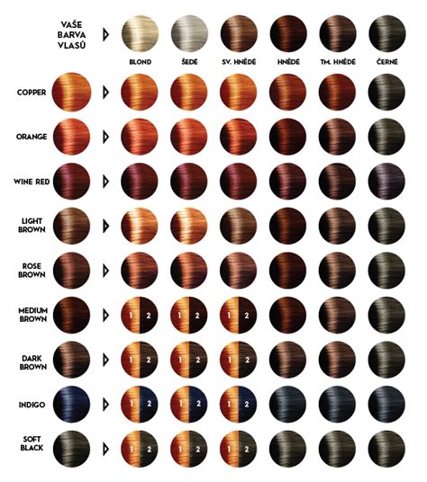Číslovanie odtieňov farieb na vlasoch