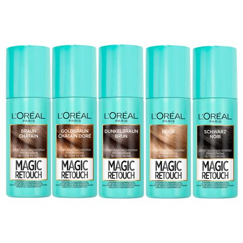 Obaly sprejov L'Oréal Magic Retouch v rôznych odtieňoch