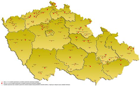 Mapa Prešova s vyznačenými lokalitami služieb