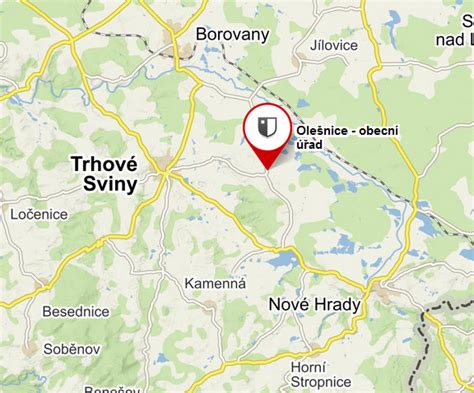 Mapa obce Biedzany s vyznačenou polohou predajne