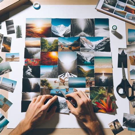 Koláž různých účesů a barevných technik