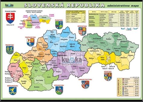 Slovenská mapa s vyznačenými mestami