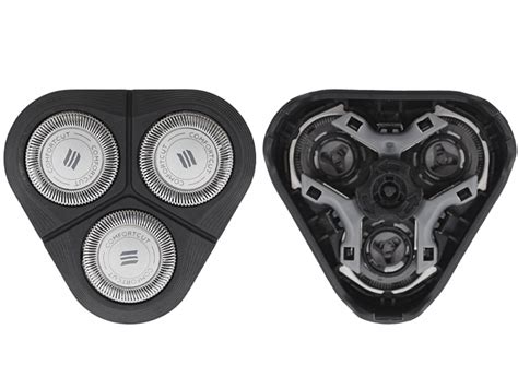 Ilustrácia rôznych typov náhradných dielov pre holiace strojčeky Philips