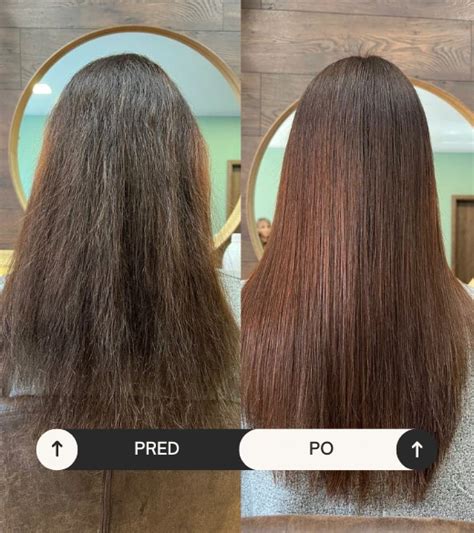Porovnanie vlasov pred a po aplikácii keratínu Cocochoco