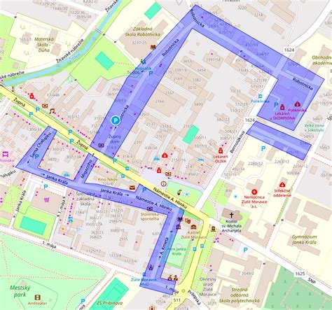 Mapa ulíc v okolí Kaderníctva Betina v Poprade
