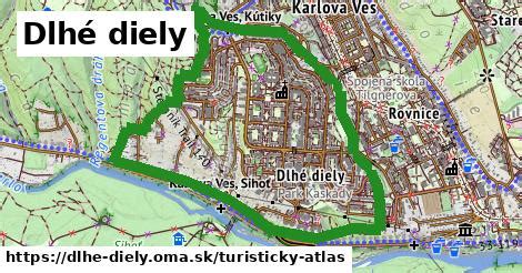 Mapa kaderníctiev v oblasti Dlhé Diely