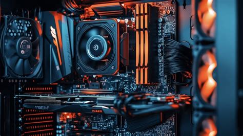 Interiér výkonného počítača s viditeľnými komponentmi