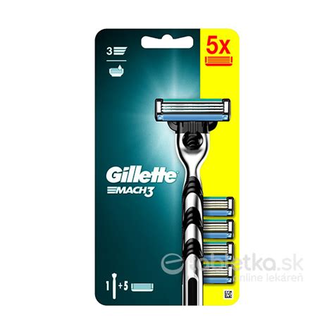 Produktové fotografie rôznych balení náhradných hlavíc Gillette Mach3