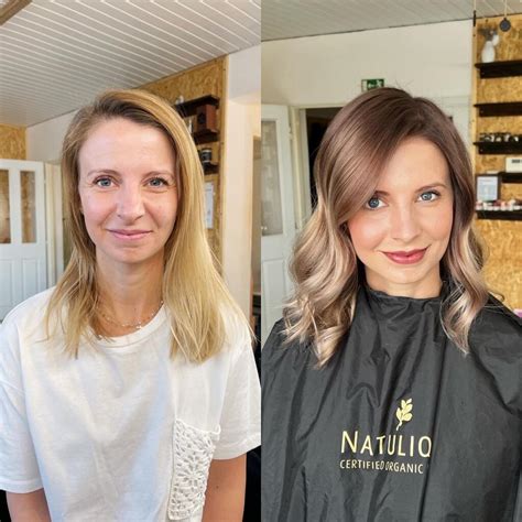 Portrét kaderníčky Nikol s usmievavou zákazníčkou