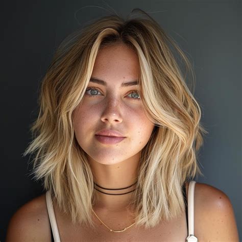 žena s plážovými vlnami na polodlhých vlasoch