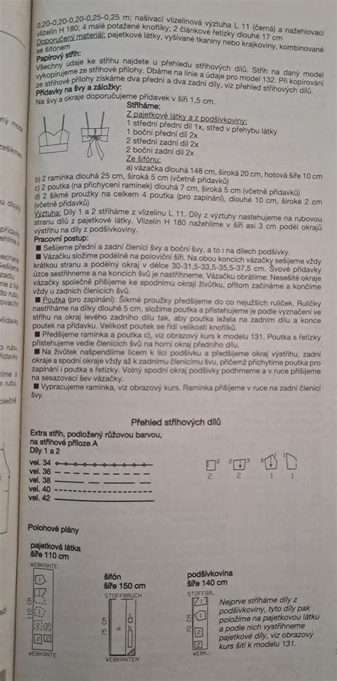 Ilustrácia strihových dielov