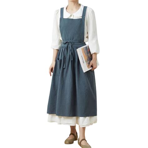 Ľanová zástera s praktickými vreckami