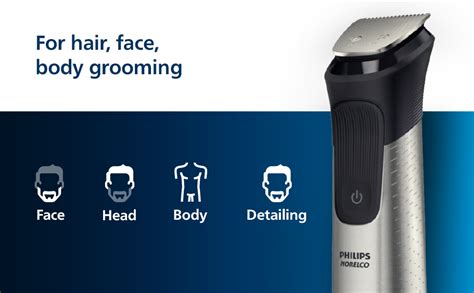 Ilustračná fotografia multifunkčného zastrihávača Philips Multigroom s rôznymi nadstavcami