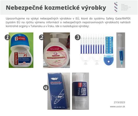 upozornenie úradu verejného zdravotníctva na nebezpečné výrobky