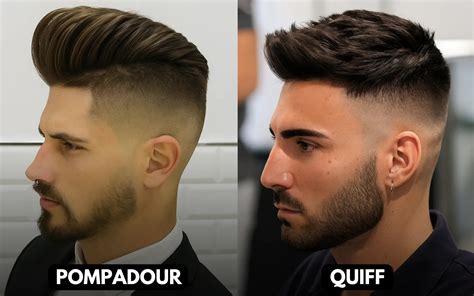 Porovnanie Pompadour a Quiff účesu