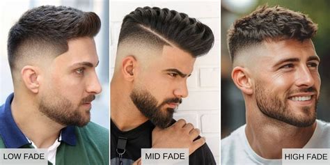 Rôzne typy fade strihov (low, mid, high fade)