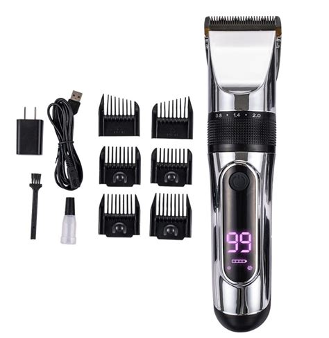 Zastrihávač s digitálnym displejom a príslušenstvom