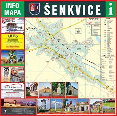 Mapa obce Šenkvice s vyznačenými zastávkami verejnej dopravy