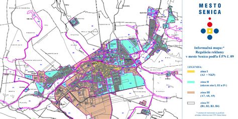 mapa mesta Senica so zobrazením lokality