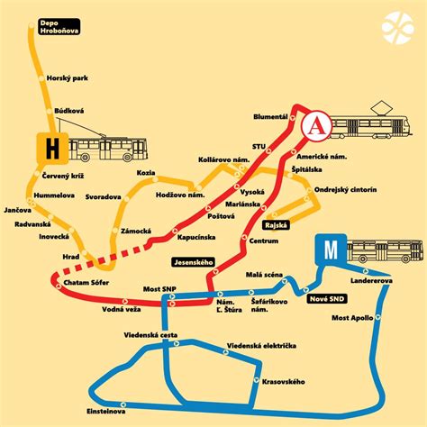 mapa mestskej hromadnej dopravy