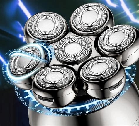Detailný záber na moderný pánsky holiaci strojček s batériou a LED displejom