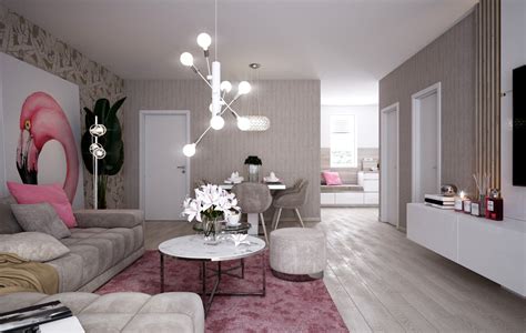 Moderný interiér obývacej izby v byte Tri Veže