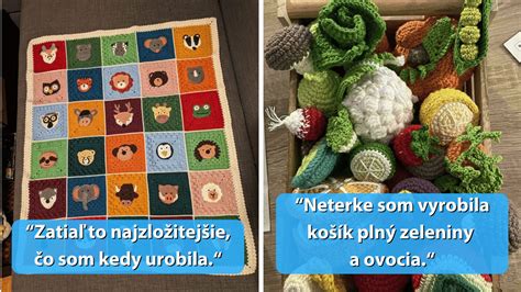 Ukážka rôznych pletených a háčkovaných projektov