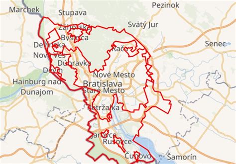 mapa Bratislavy s vyznačenou polohou salónu