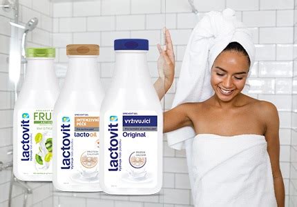 Rôzne typy produktov Lactovit (sprchové gély, krémy, mlieka)