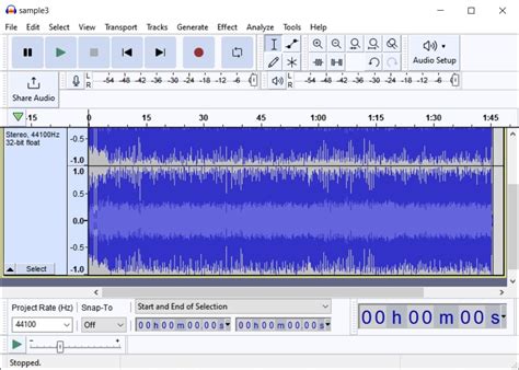 rozhranie programu Audacity