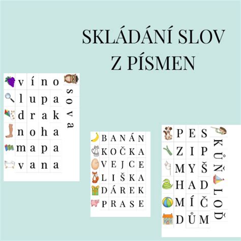 Ilustrácia hľadania slov podľa pozície písmen