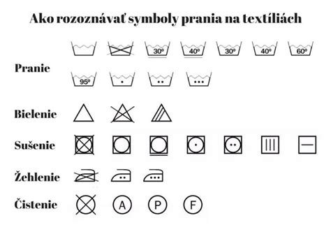 štítok na oblečení s pokynmi na pranie a žehlenie
