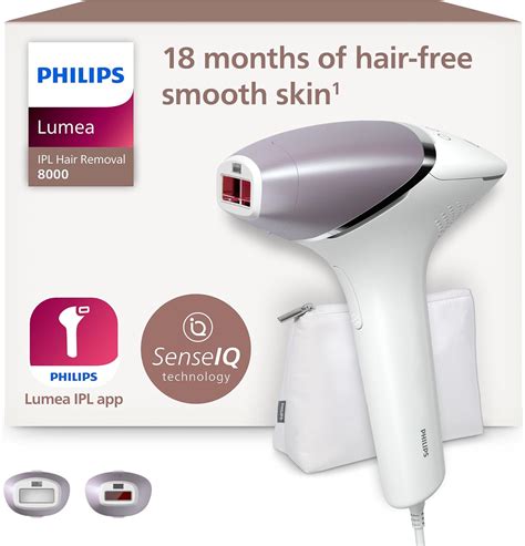 Detailný záber na elegantný biely dizajn epilátora Philips Lumea Prestige