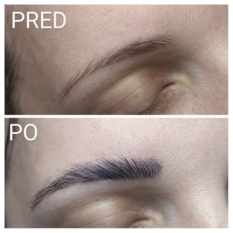 ukážka precízne vytvarovaného obočia po permanentnom makeupe