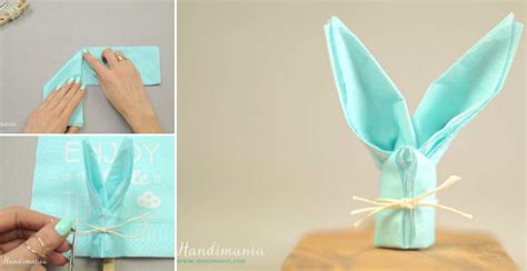 Ukážka zloženého zajačika z obrúska